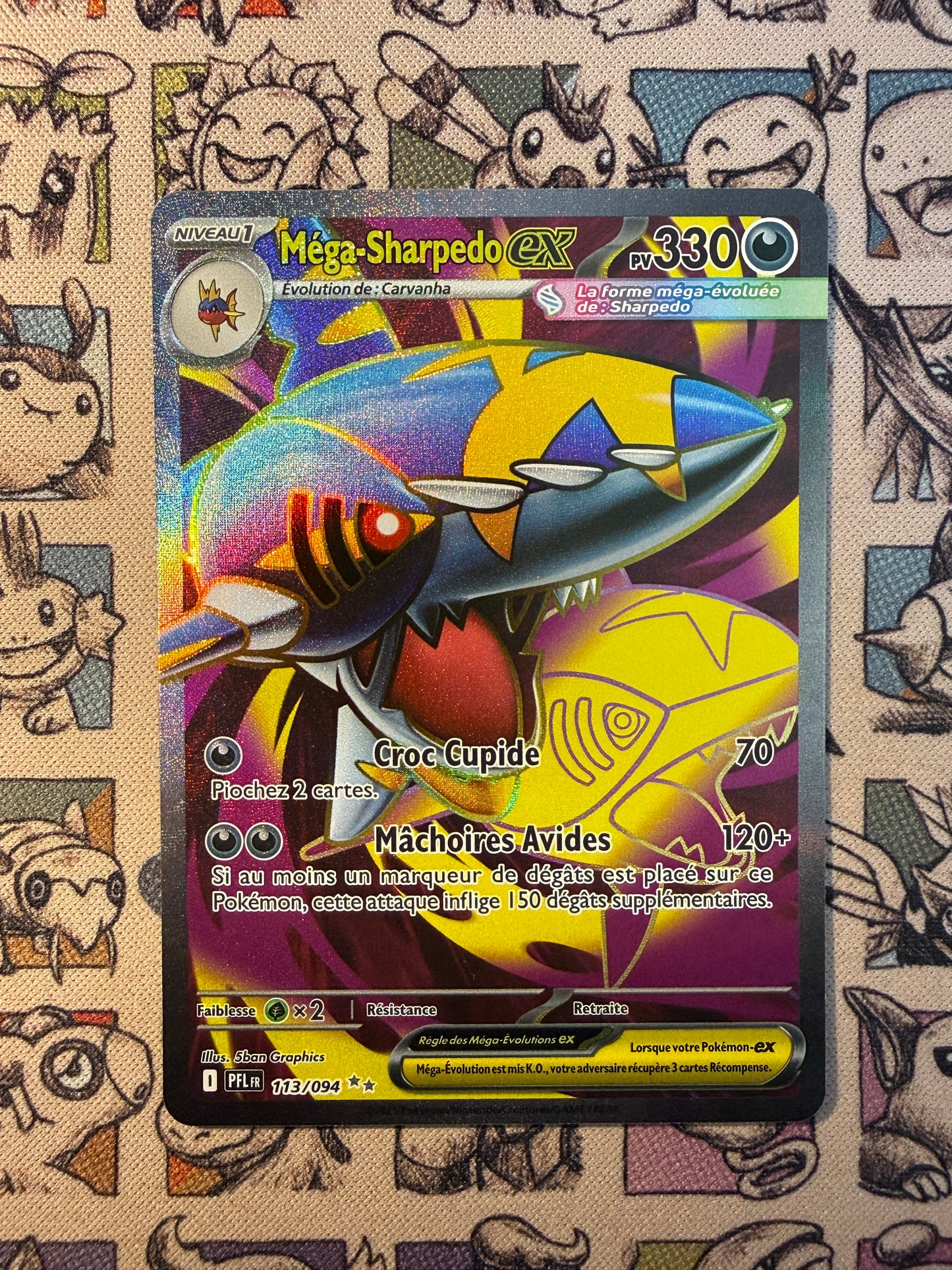 Mega Sharpedo ex 113 Flammes Fantasmagoriques