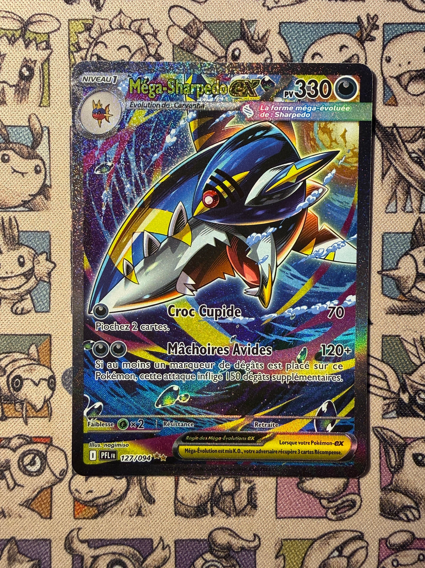 Mega Sharpedo ex 127 Flammes Fantasmagoriques